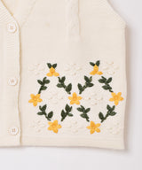 【2色展開】Elcamino フラワー刺繍 ニットベスト