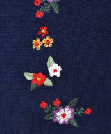 Elcamino フラワー刺繍 パイピング ニットベスト