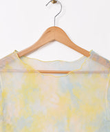 【3色展開】Meridian 総柄 長袖 シアーカットソー