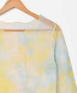 【3色展開】Meridian 総柄 長袖 シアーカットソー