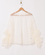 【3色展開】Meridian フリル 長袖 シアートップス