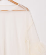 【3色展開】Meridian フリル 長袖 シアートップス