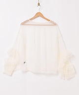 【3色展開】Meridian フリル 長袖 シアートップス