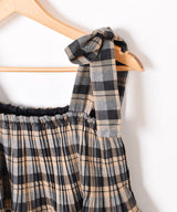 【3色展開】Meridian チェック柄 ラッフル キャミソールワンピース