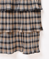 【3色展開】Meridian チェック柄 ラッフル キャミソールワンピース