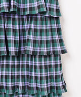 【3色展開】Meridian チェック柄 ラッフル キャミソールワンピース