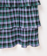 【3色展開】Meridian チェック柄 ラッフル キャミソールワンピース