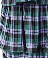 【3色展開】Meridian チェック柄 ラッフル キャミソールワンピース