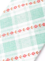 【2色展開】チェック柄 花刺繍 ネクタイ