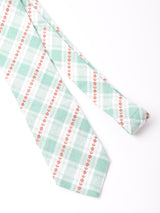 【2色展開】チェック柄 花刺繍 ネクタイ