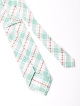 【2色展開】チェック柄 花刺繍 ネクタイ