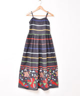 Emerald Motel マルチボーダー 刺繍入り キャミソールワンピース