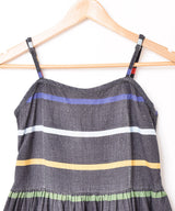 Emerald Motel マルチボーダー 刺繍入り キャミソールワンピース