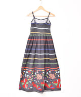 Emerald Motel マルチボーダー 刺繍入り キャミソールワンピース