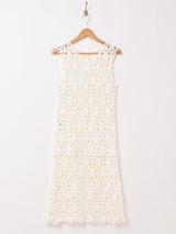 【2色展開】Elcamino ノースリーブ クロシェワンピース