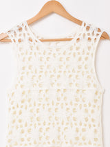 【2色展開】Elcamino ノースリーブ クロシェワンピース