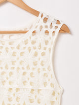 【2色展開】Elcamino ノースリーブ クロシェワンピース