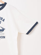 【2色展開】 プリント リンガーTシャツ「THE WHALE TAVERN」