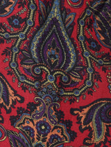 ダマスク柄 ギャザースカート レッド系