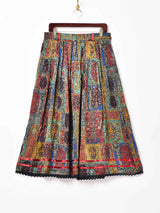 総柄 クレストパターン ギャザースカート