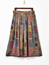 総柄 クレストパターン ギャザースカート