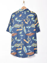 総柄 半袖シャツ