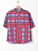 アメリカ製 ネイティブ柄 半袖シャツ