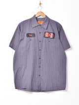 REDKAP ストライプ 半袖ワークシャツ