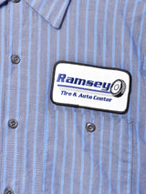 ストライプ 半袖 ワークシャツ