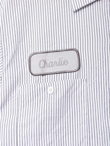 アメリカ製 ストライプ 半袖ワークシャツ