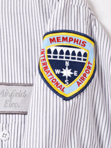 アメリカ製 ストライプ 半袖ワークシャツ