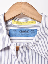 アメリカ製 ストライプ 半袖ワークシャツ