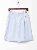 ベルト付き ストライプショートパンツ