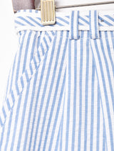ベルト付き ストライプショートパンツ
