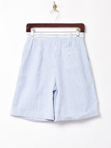 ベルト付き ストライプショートパンツ