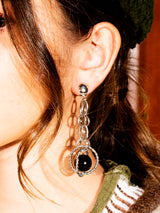 ブラックボール ダングルイヤリング