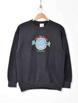 Hard Rock CAFE CHICAGO(シカゴ) 刺繍ロゴ スウェット ブラック