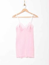 レースデザイン キャミソール ピンク系