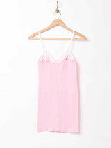 レースデザイン キャミソール ピンク系