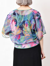 水彩画風デザイン シースルートップス