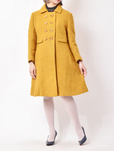 60s〜70s ダブルボタン ヴィンテージウールコート イエロー