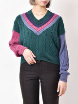 マルチカラー チルデンセーター コットンニット