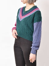 マルチカラー チルデンセーター コットンニット