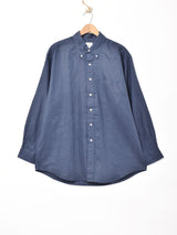 Brooks Brothers リネン 長袖シャツ ネイビー