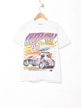 レーシングカー プリントTシャツ グレー