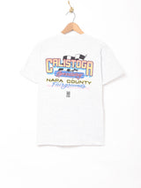 レーシングカー プリントTシャツ グレー