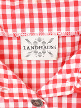 LANDHAUS ギンガムチェック オフショルダー チロリアン トップス