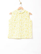 花柄 ラウンドカラー ノースリーブシャツ