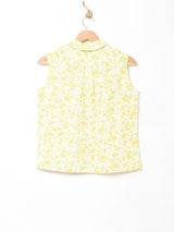 花柄 ラウンドカラー ノースリーブシャツ