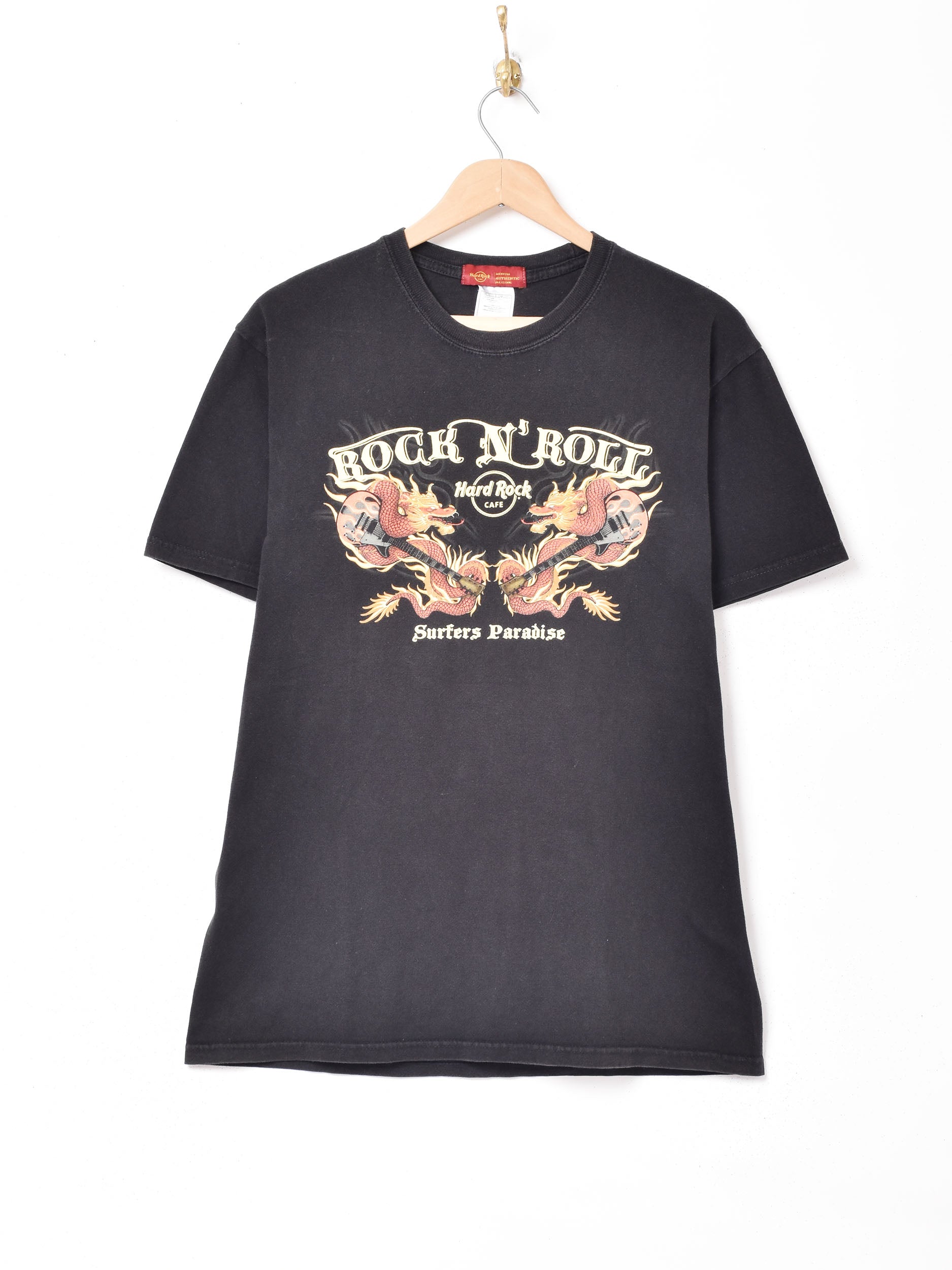 Hard Rock Cafe ギターモチーフ ドラゴン プリント ロゴＴシャツ